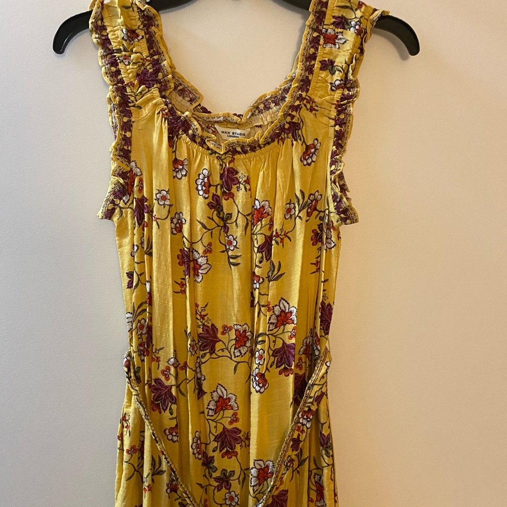 Max Studio Yellow Floral Maxi Dress